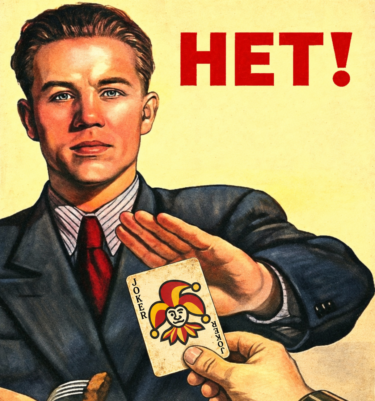 Nej propagandajuliste Joker-kortilla.png